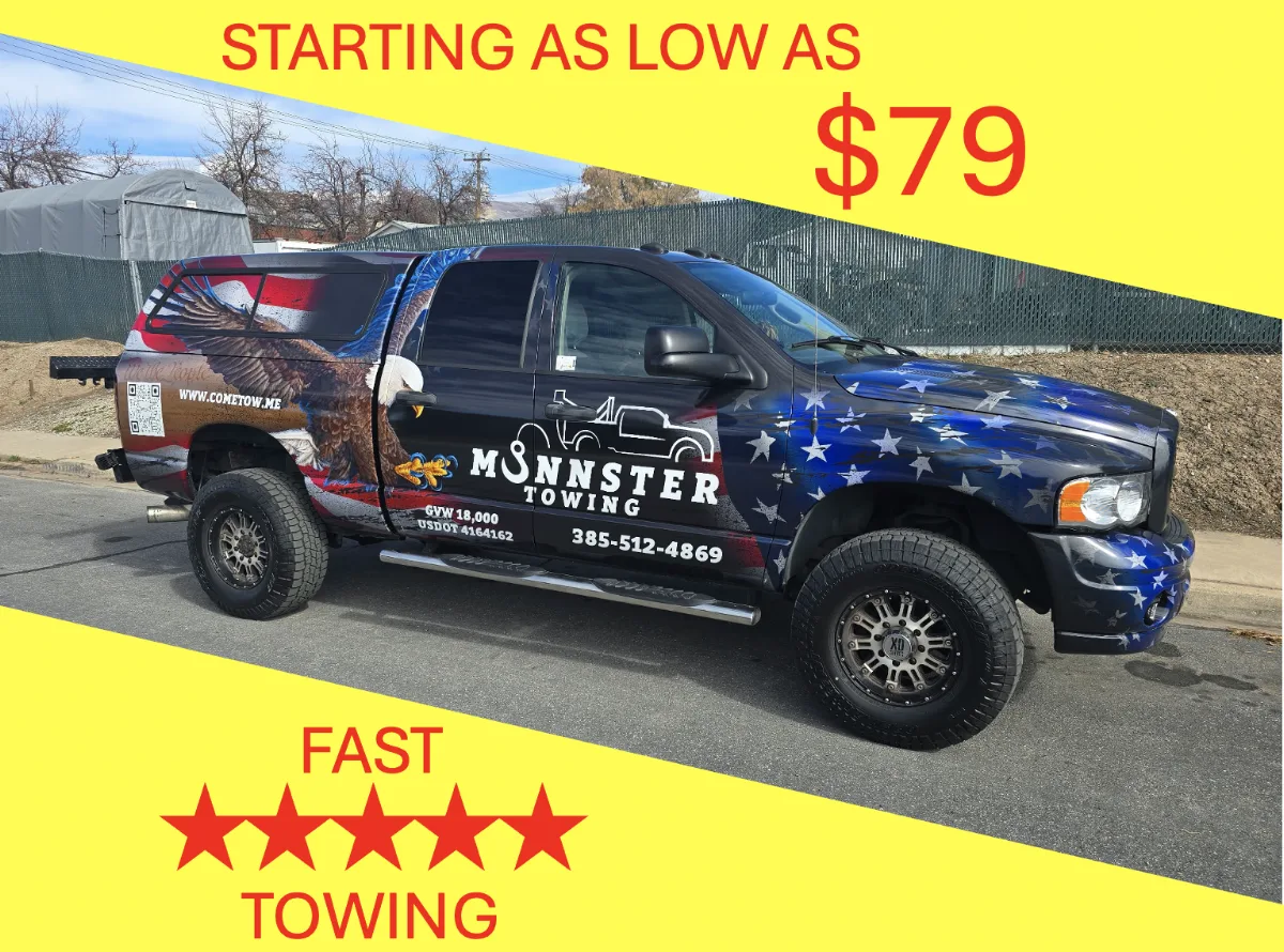 Munnster Towing - Cheap Towing SLC Salt Lake - RATES STARTING AT $79